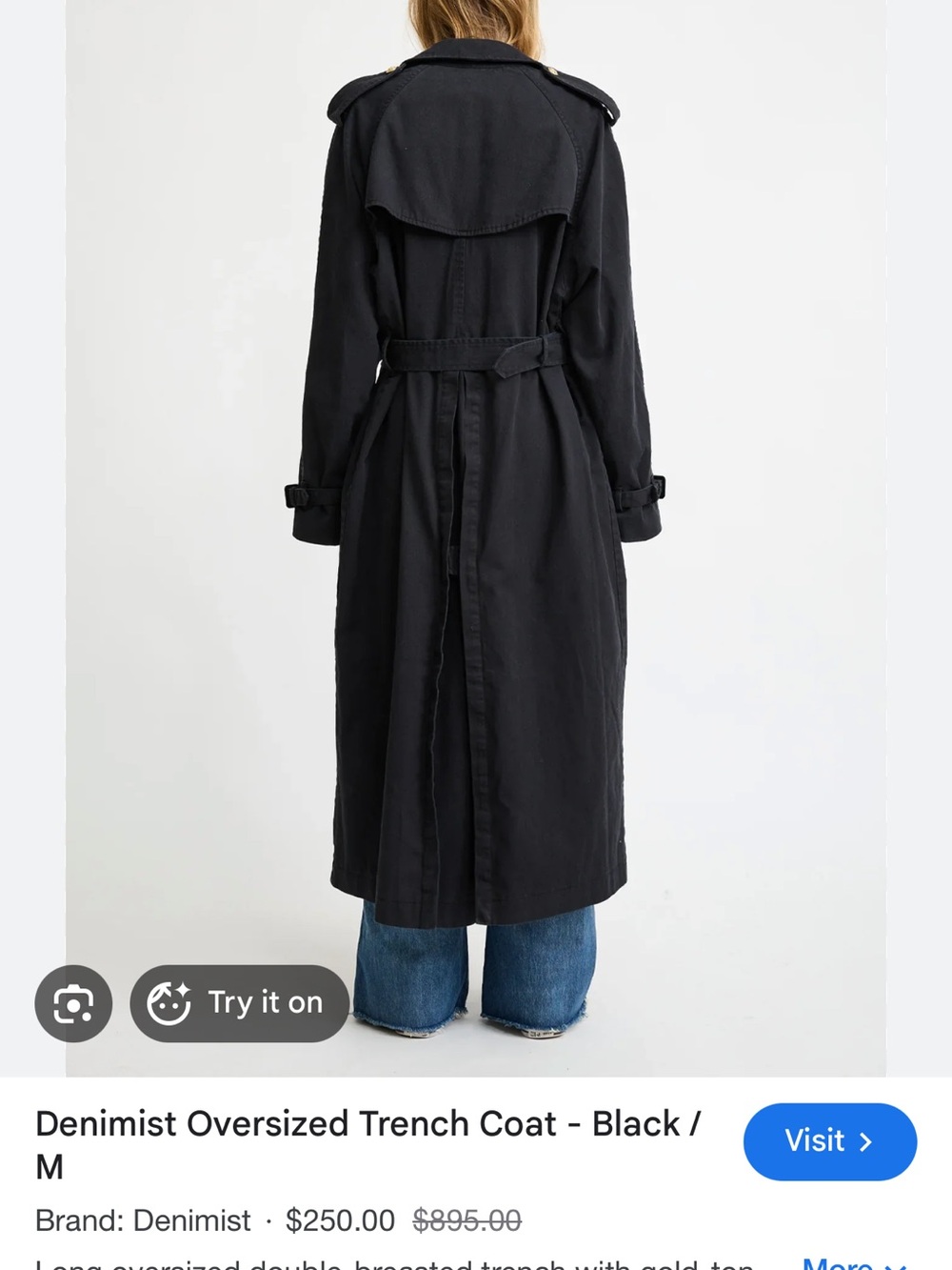 Oversized Trench Coat - Black